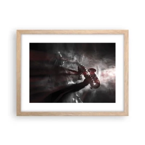 Plakat i ramme af lyst egetræ - I jazzens dampe - 40x30 cm