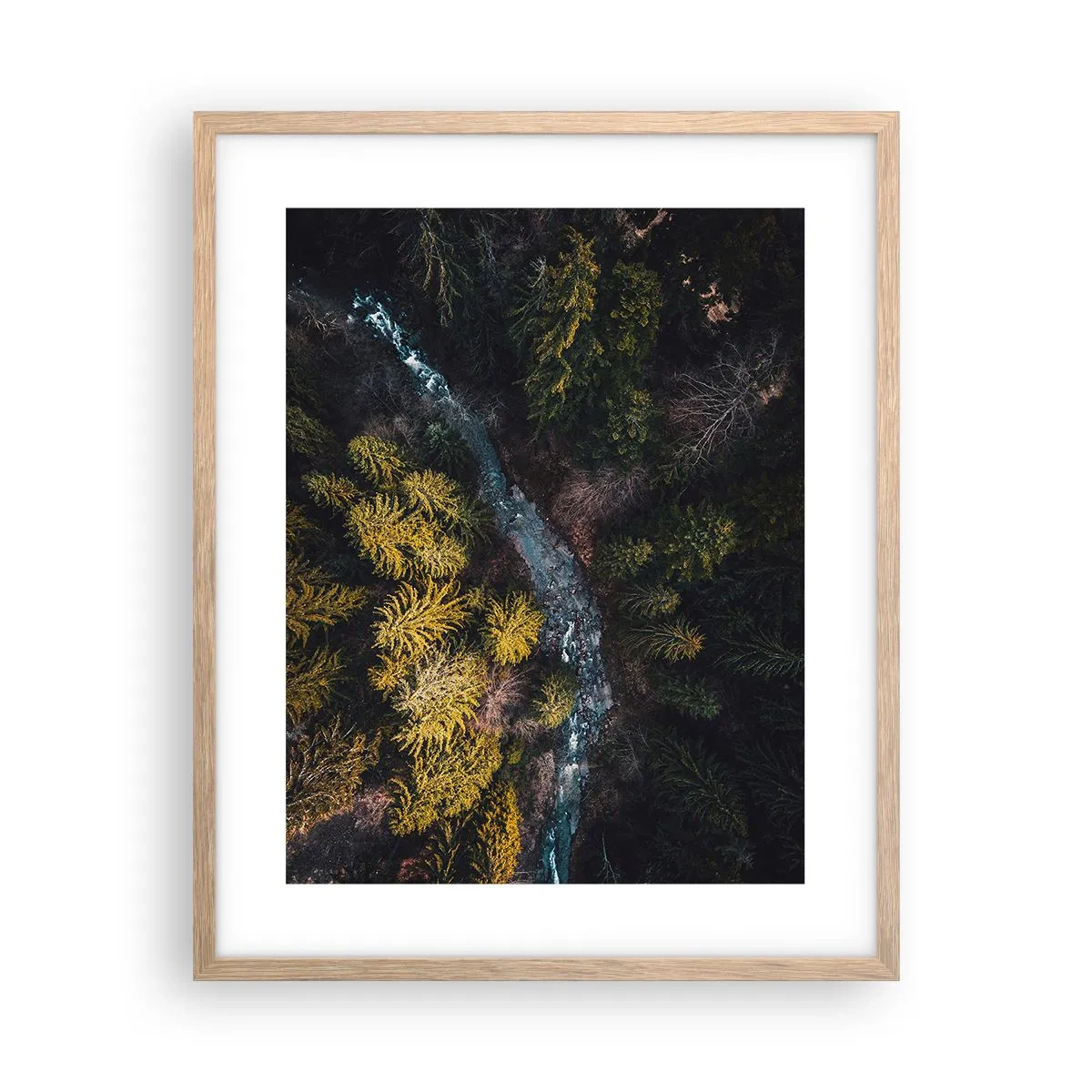 Plakat i ramme af lyst egetræ - Hurtigt, stadig hurtigere - 40x50 cm