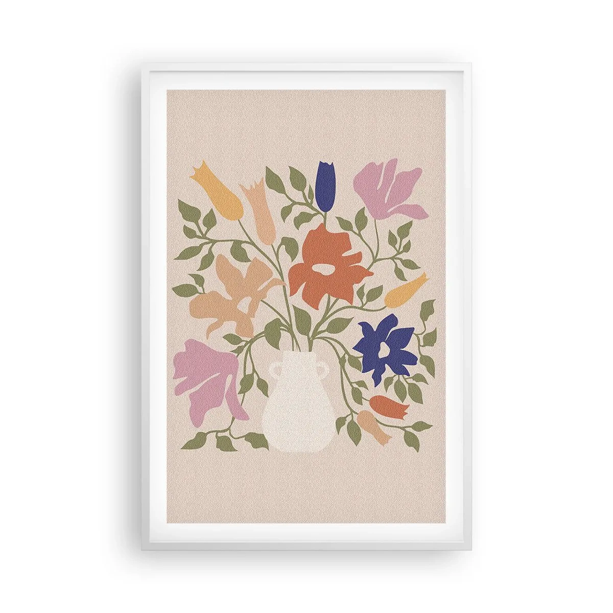 Plakat i hvid ramme - En delikat buket - 61x91 cm