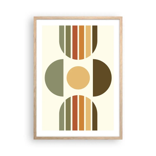 Plakat i ramme af lyst egetræ - I jordfarver - 50x70 cm