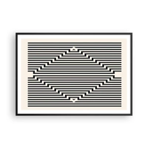 Plakat i sort ramme - Geometrisk illusion - 100x70 cm