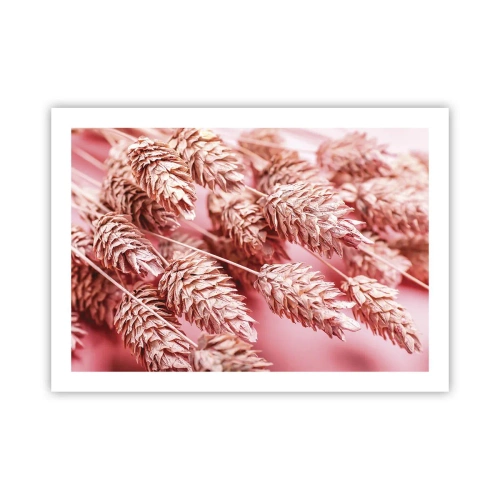 Plakat - Blomsterkaskade i lyserødt - 70x50 cm
