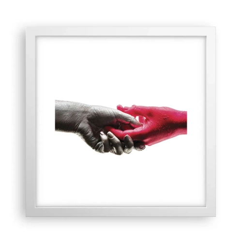 Plakat i hvid ramme - Sammen, om end forskellige - 30x30 cm