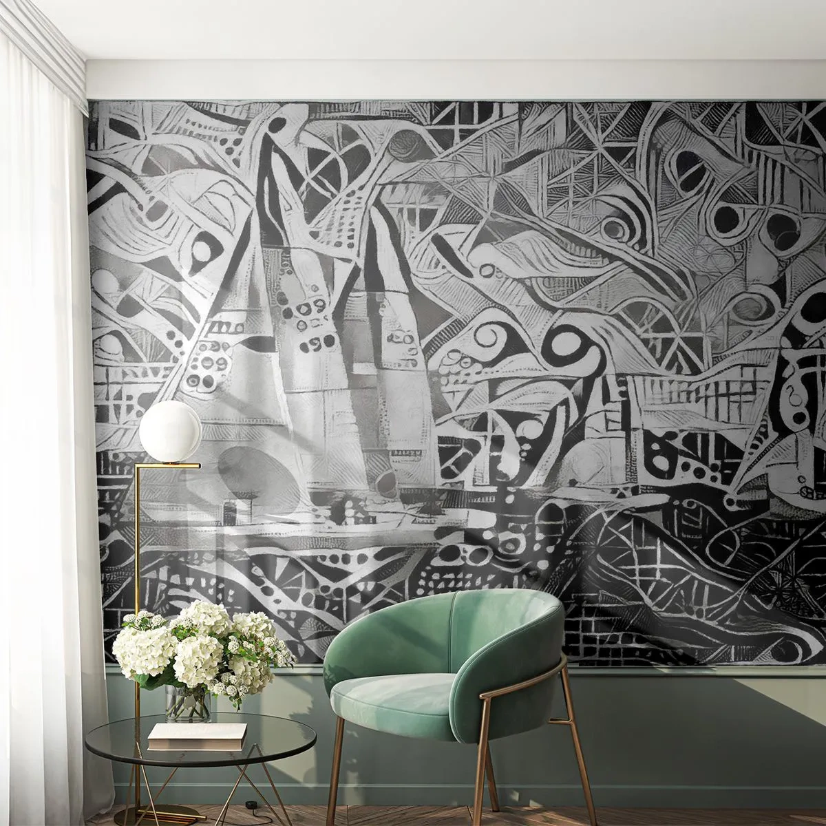 Fototapet Premium Canvas - Mellem bølgerne - sejlads, Kubisme, Stykke - 200x140 cm