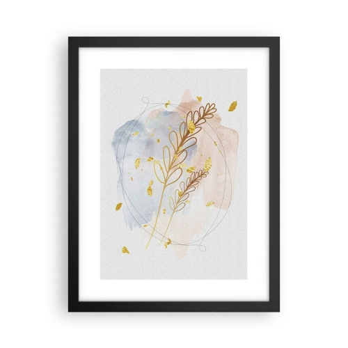 Plakat i sort ramme - En gylden eksplosion - 30x40 cm