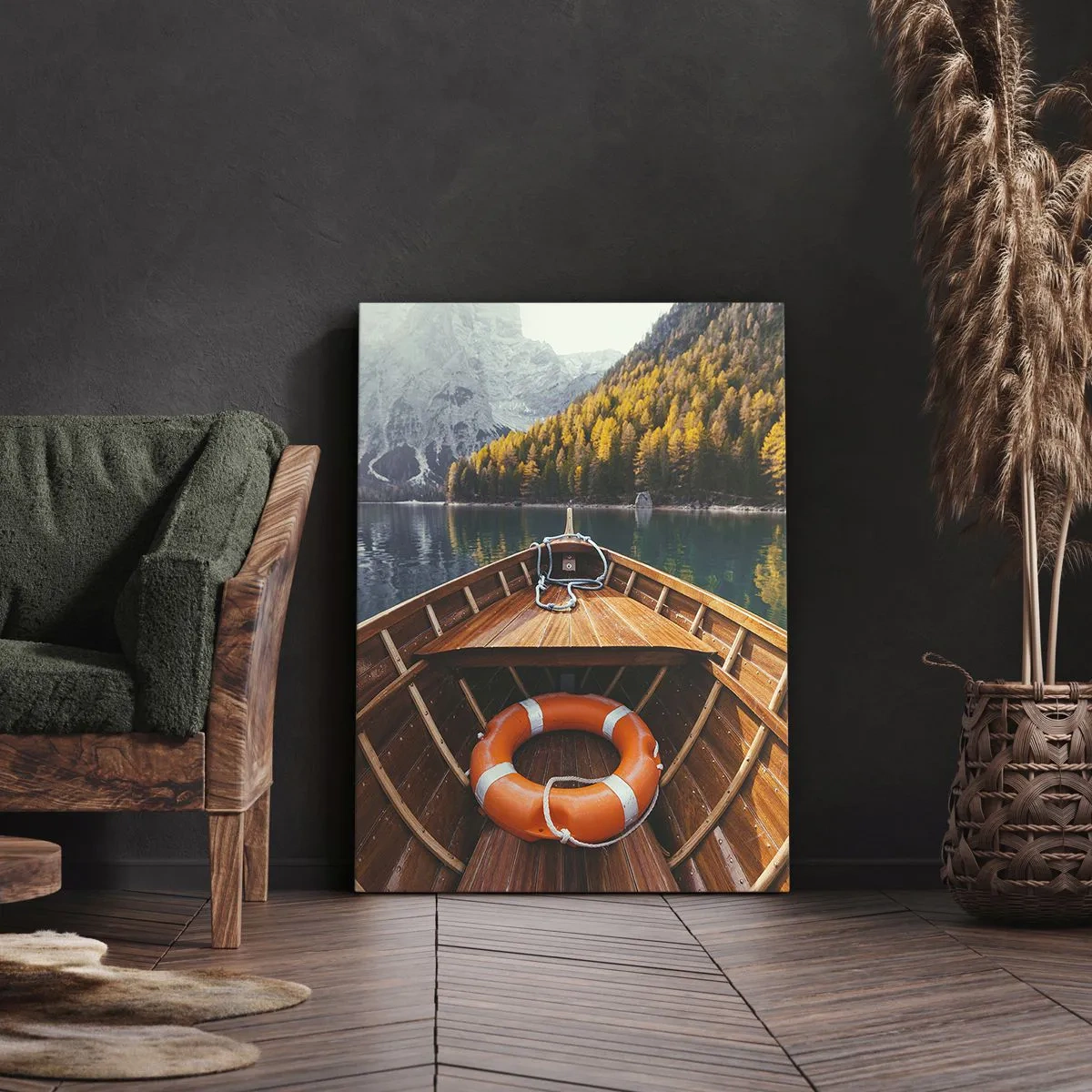 Lærredstryk - Billede på lærred - Bjergtur - 45x80 cm