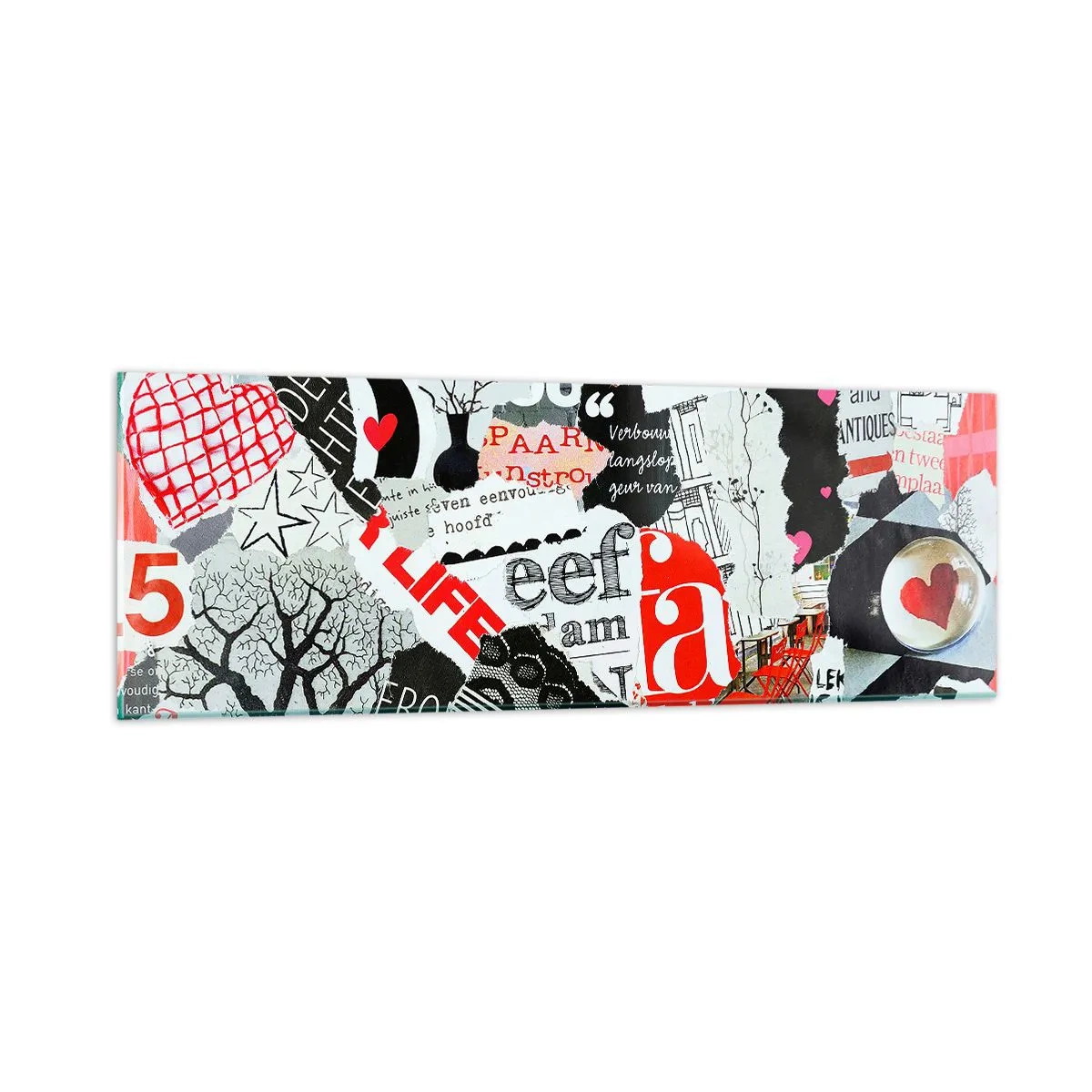 Billede på glas - Hipster collage - 90x30 cm