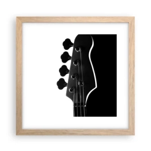 Plakat i ramme af lyst egetræ - Stilhed i klipper  - 30x30 cm