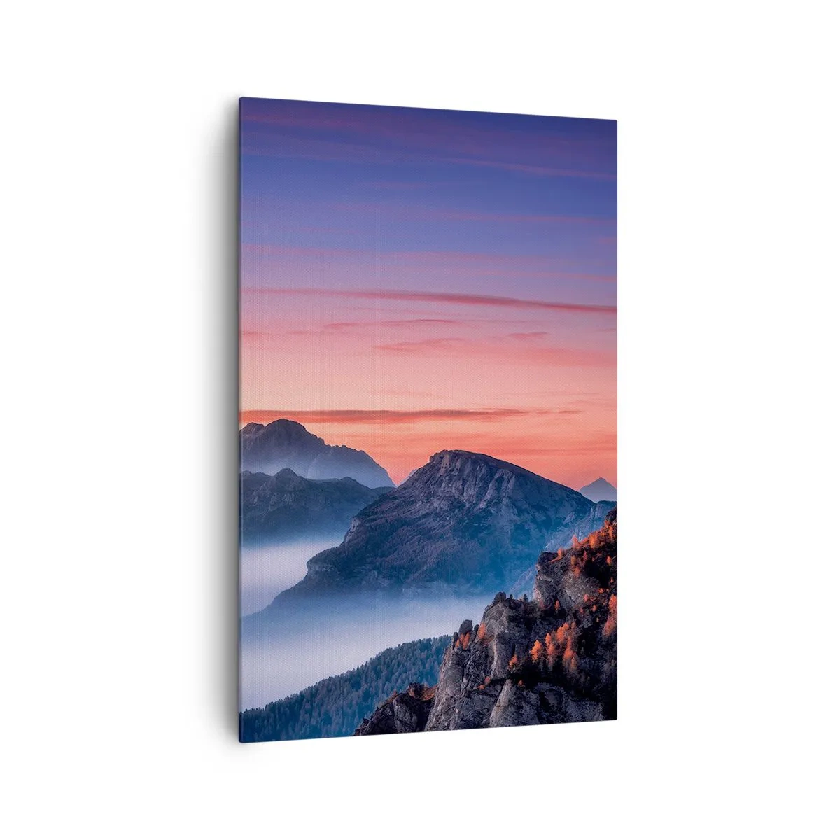 Lærredstryk - Billede på lærred - Over dalene - 80x120 cm