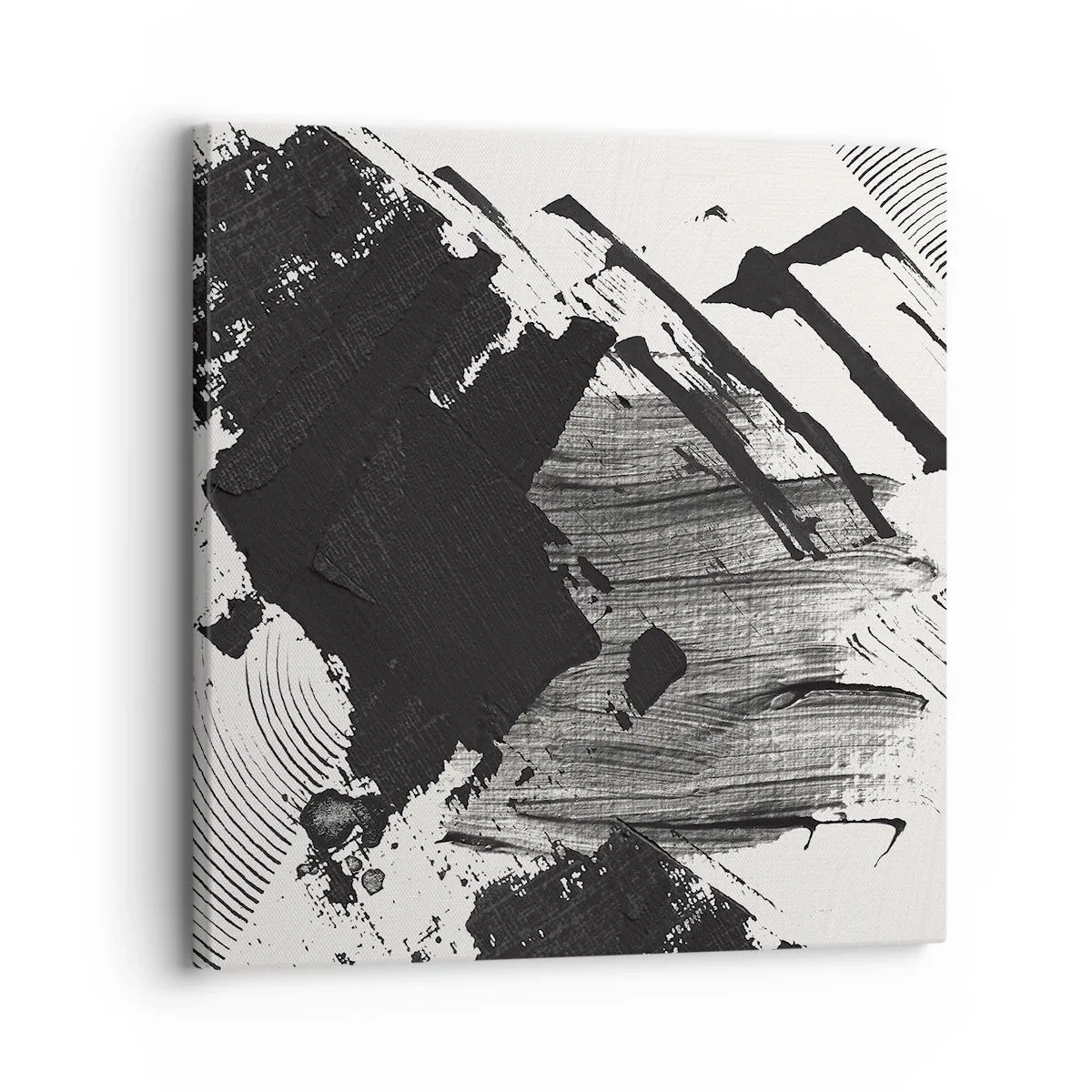 Lærredstryk - Billede på lærred - Abstraktion - det sortes udtryk - 30x30 cm
