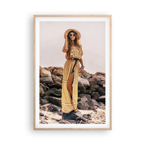 Plakat i ramme af lyst egetræ - Magien ved sten - 61x91 cm