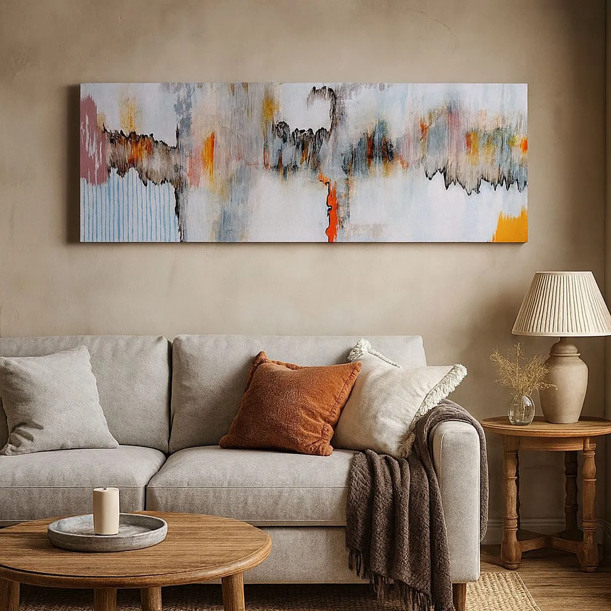 Lærredstryk - Billede på lærred - En pind på vandet - 100x40 cm