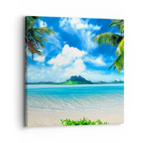 Lærredstryk - Billede på lærred - Azur i troperne - 30x30 cm
