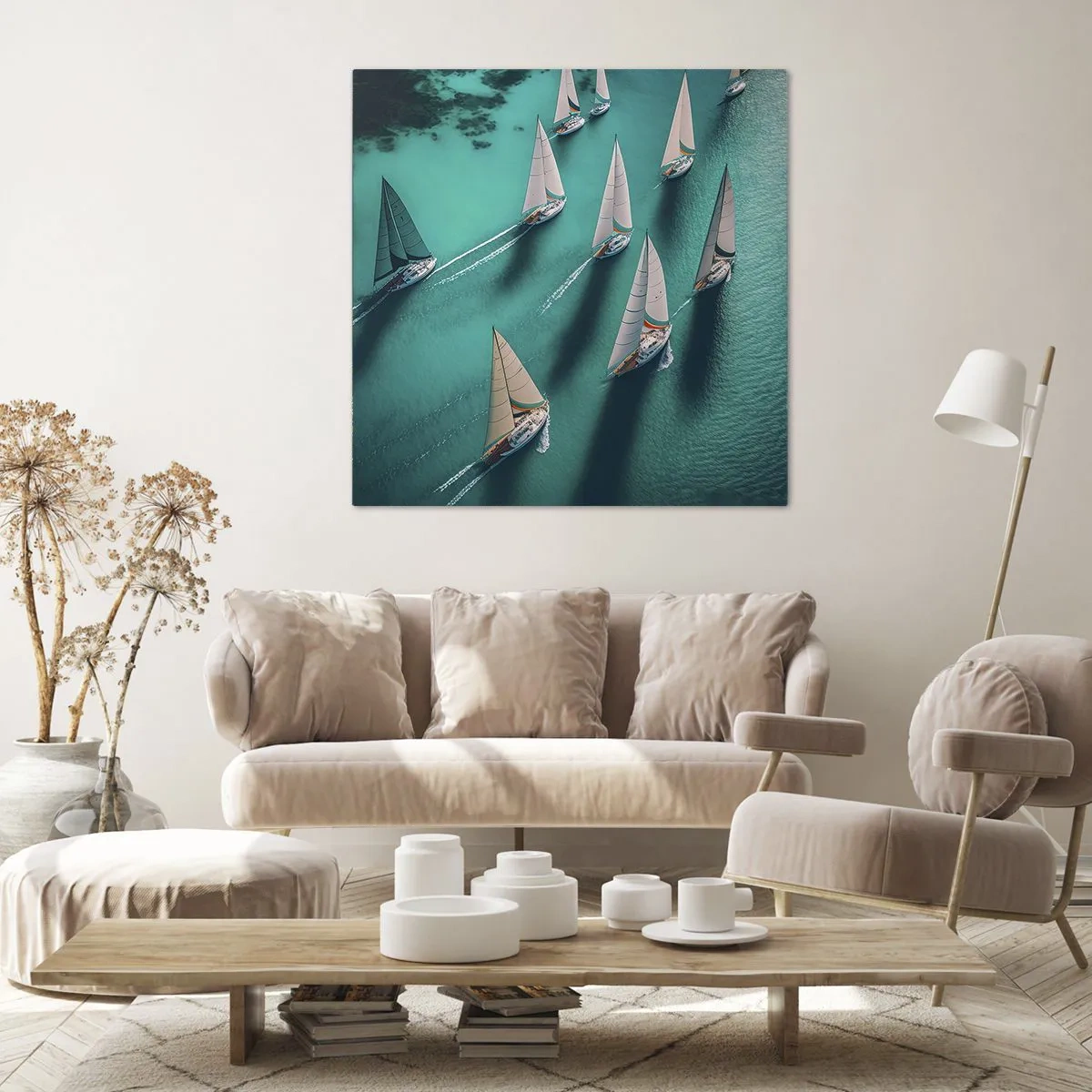 Lærredstryk - Billede på lærred - Konkurrerer med vinden - 50x50 cm