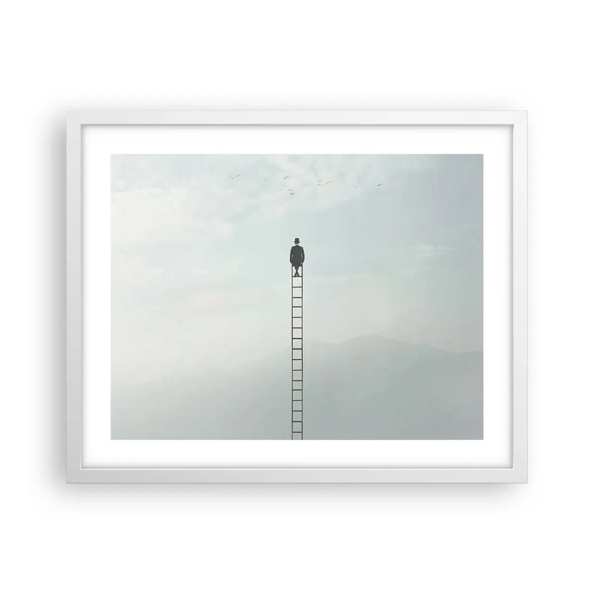 Plakat i hvid ramme - Stig yderligere - 50x40 cm