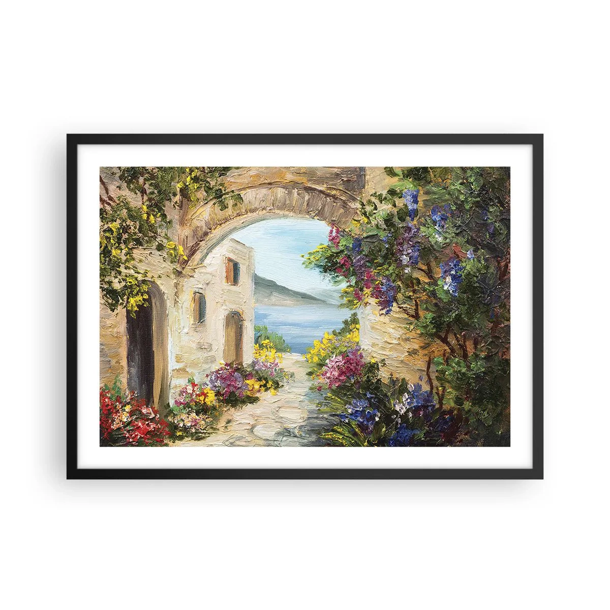 Plakat i sort ramme - Charmen af kystlandskabet - 70x50 cm