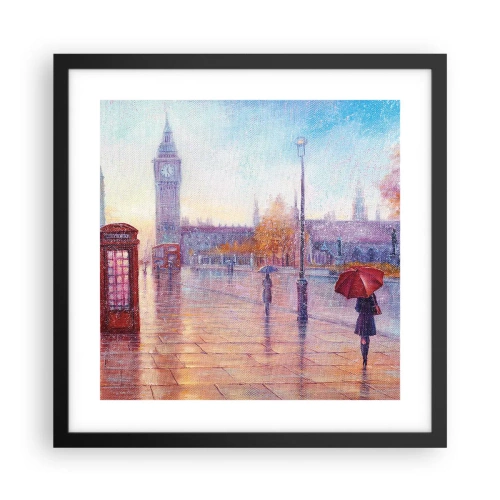 Plakat i sort ramme - En efterårsdag i London - 40x40 cm