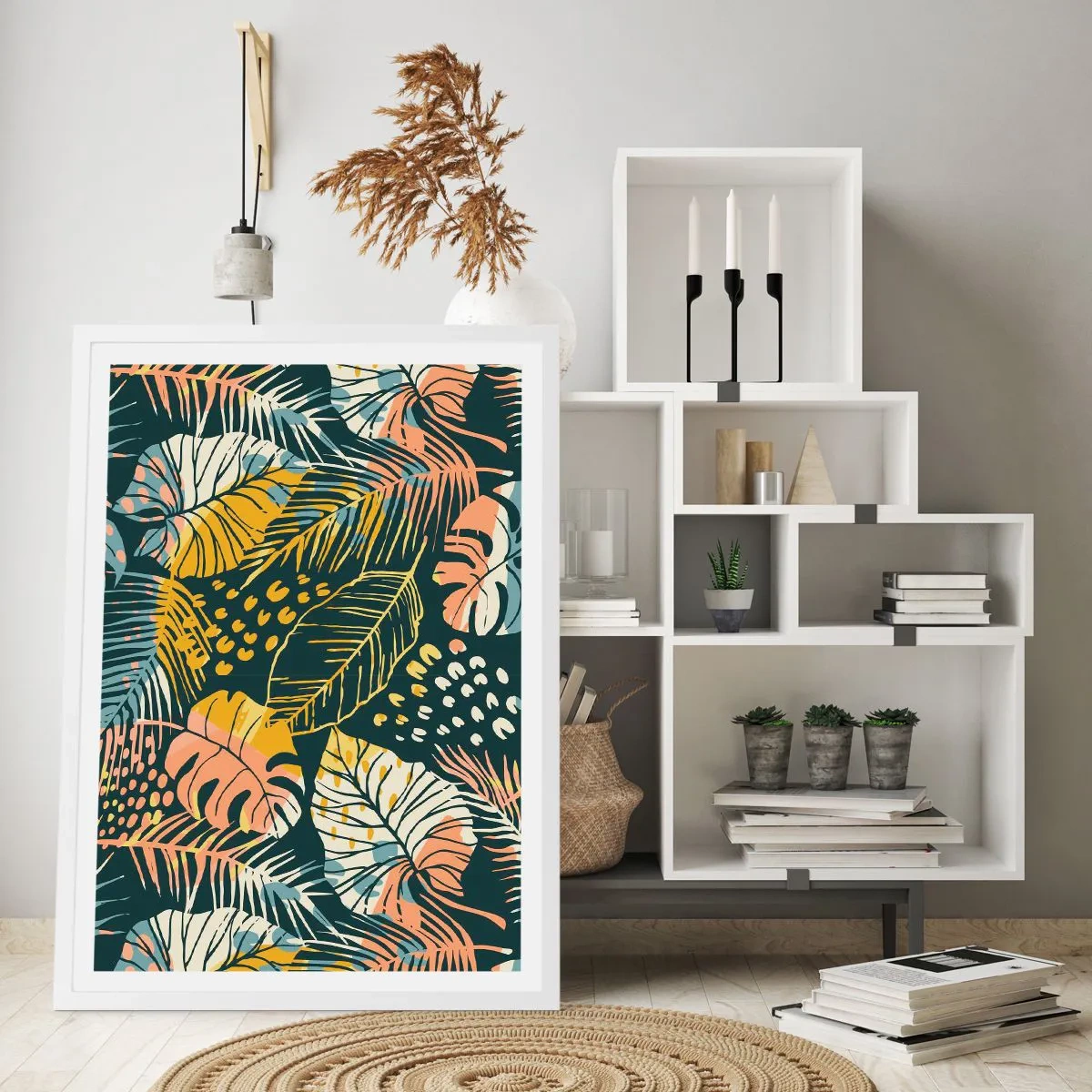 Plakat i hvid ramme - Løvrig fantasi - 70x100 cm