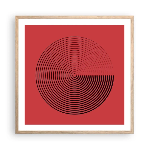 Plakat i ramme af lyst egetræ - Cirkulær bevægelse - 60x60 cm