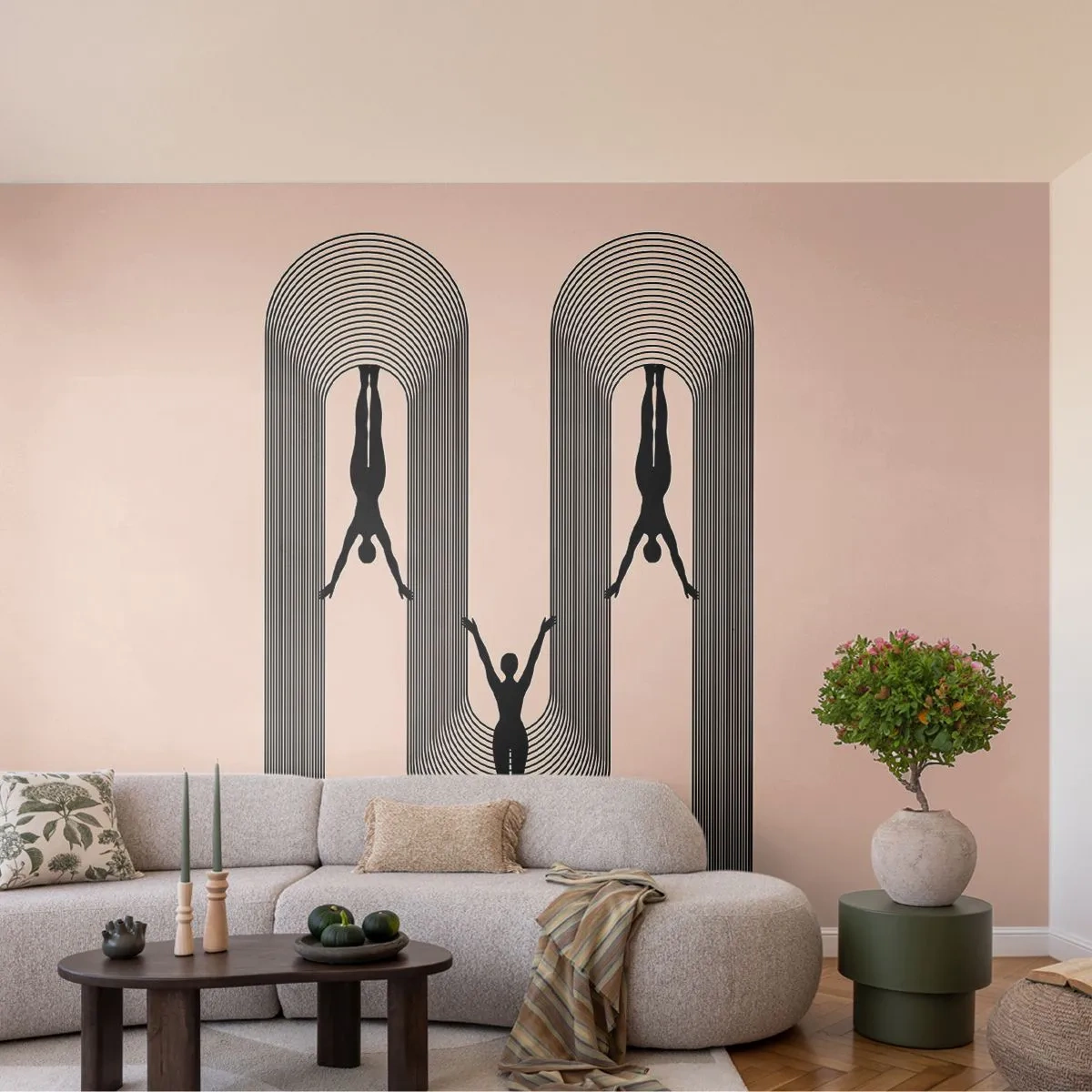 Fototapet Premium Sand - På hovedet nedad - Surrealisme, Legeme, Yoga - 100x70 cm