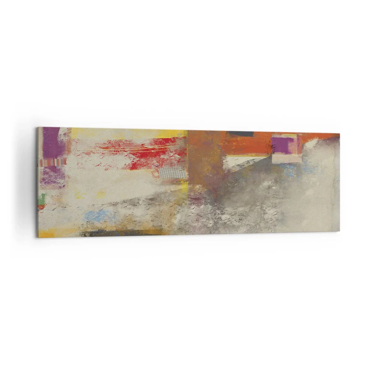 Lærredstryk - Billede på lærred - Geometri af farver - 160x50 cm