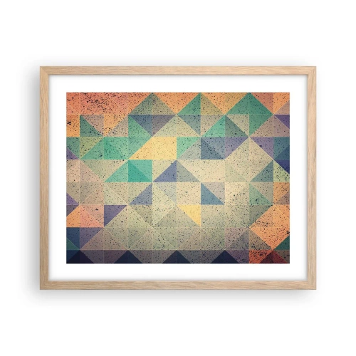 Plakat i ramme af lyst egetræ - Republikken trekanter - 50x40 cm