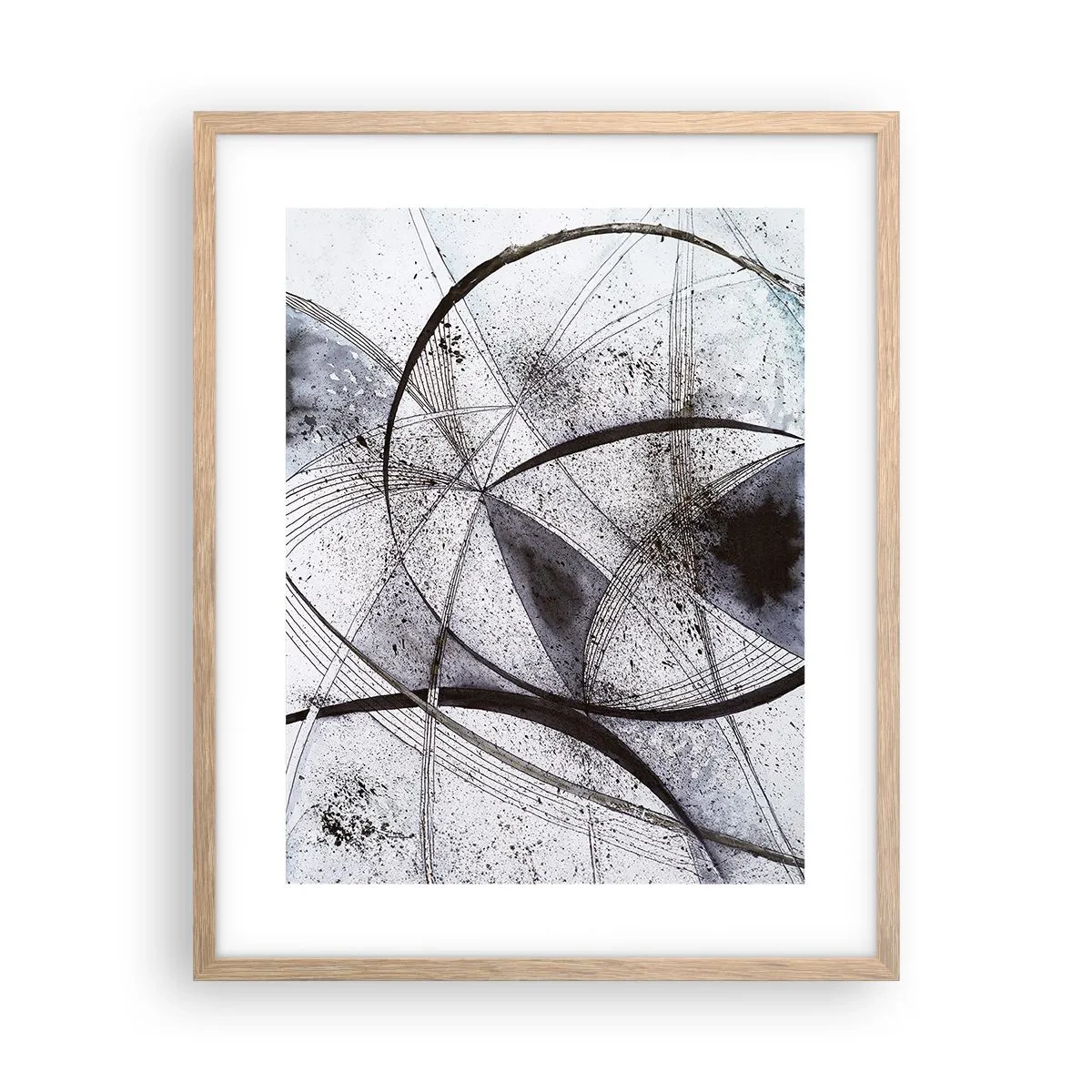 Plakat i ramme af lyst egetræ - Futuristisk fantasi - 40x50 cm