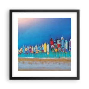 Plakat i sort ramme - Fra et fugleperspektiv - 40x40 cm