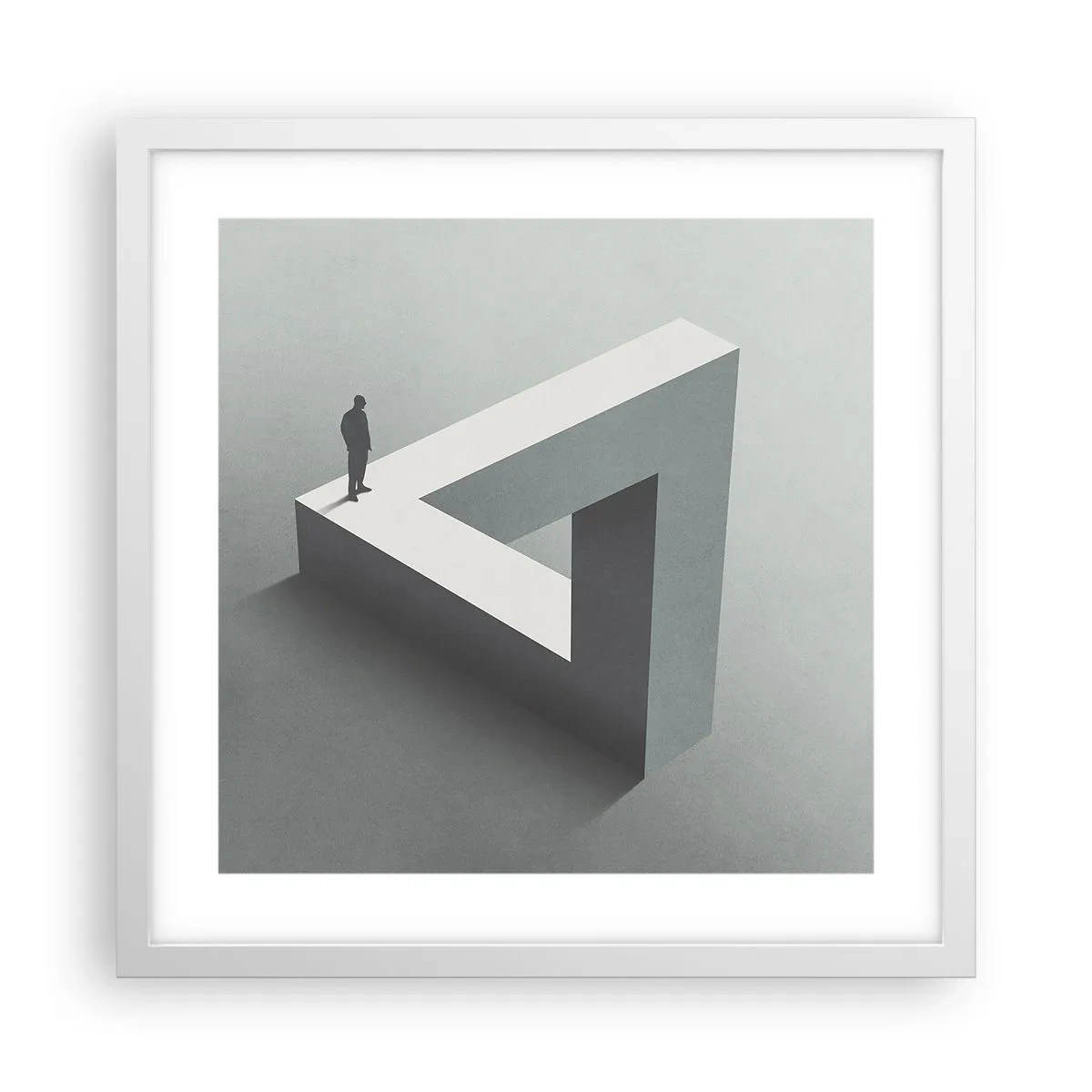 Plakat i hvid ramme - Og dog er det muligt - 40x40 cm