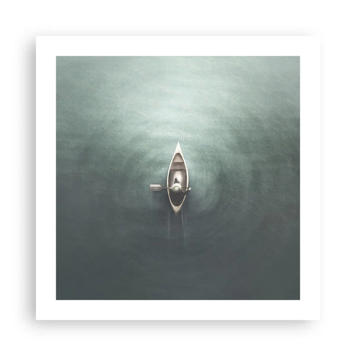 Plakat - På tværs af en månelyst sø - 50x50 cm