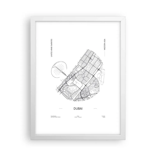 Plakat i hvid ramme - Dubais anatomi - 30x40 cm