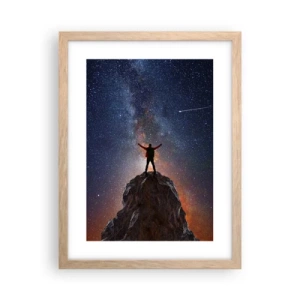 Plakat i ramme af lyst egetræ - Magten er hos mig! - 30x40 cm