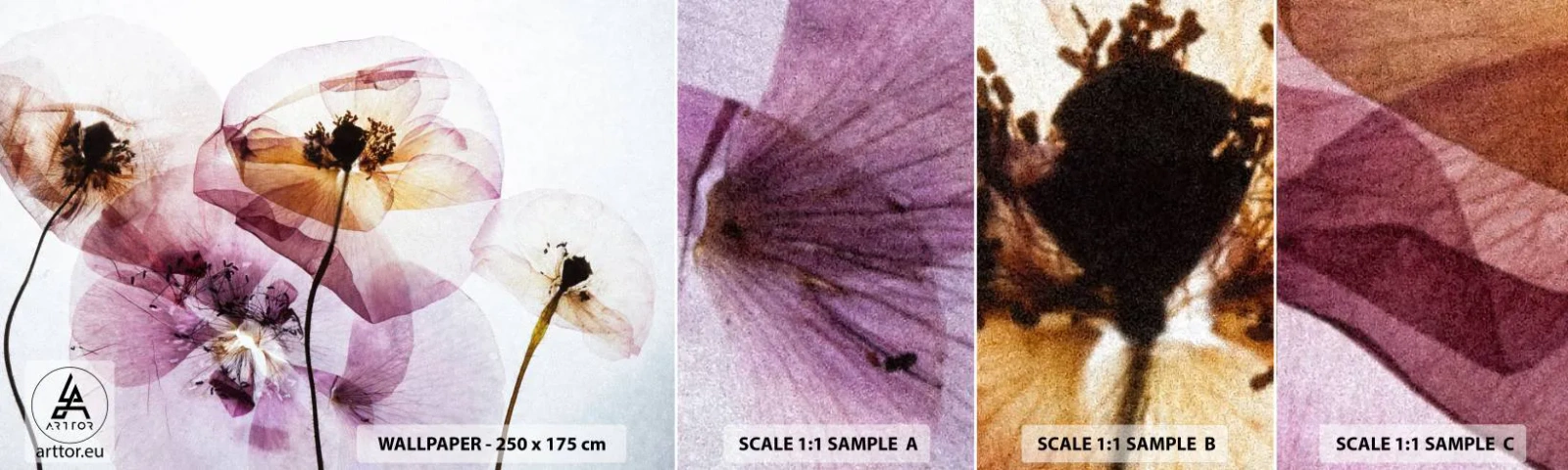 Prøve Fototapet Selvklæbende Deluxe Sticker - Blomsterlegeme dias - Blomster, Have, Stykke - 100x30 cm