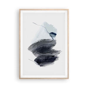Plakat i ramme af lyst egetræ - Intensitet og bevægelse - 70x100 cm