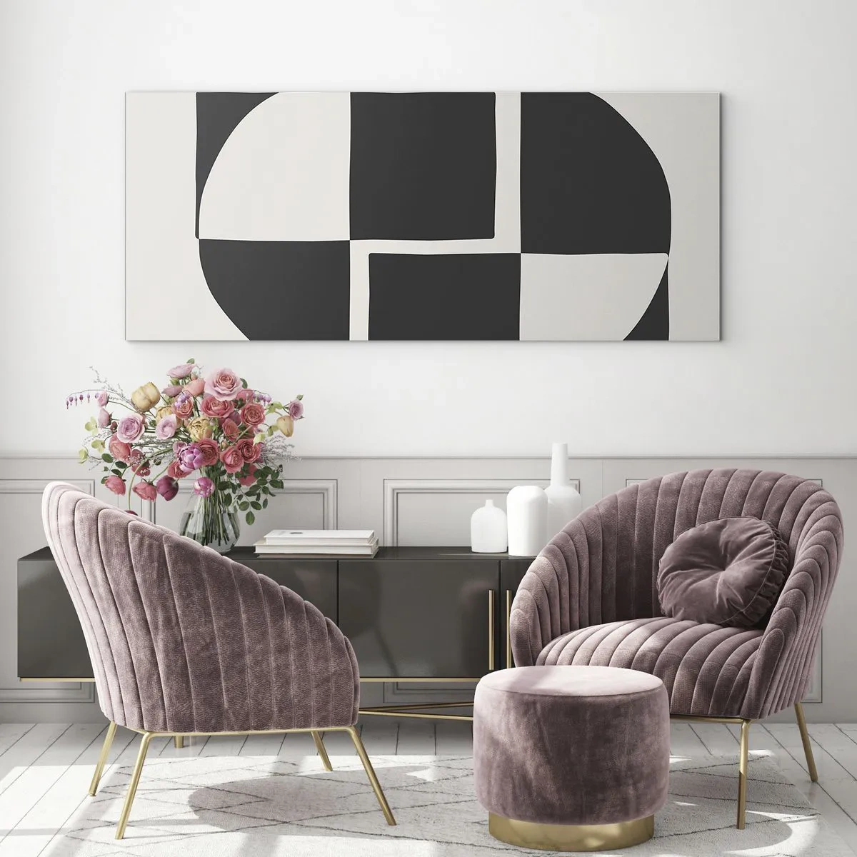 Billede på glas - Antitese - syntese - 120x50 cm