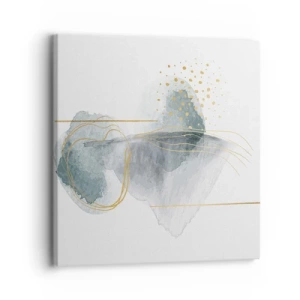 Lærredstryk - Billede på lærred - Om forholdet mellem grå og guld - 30x30 cm