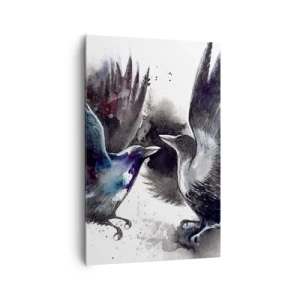 Lærredstryk - Billede på lærred - En ravn til en ravn... - 80x120 cm