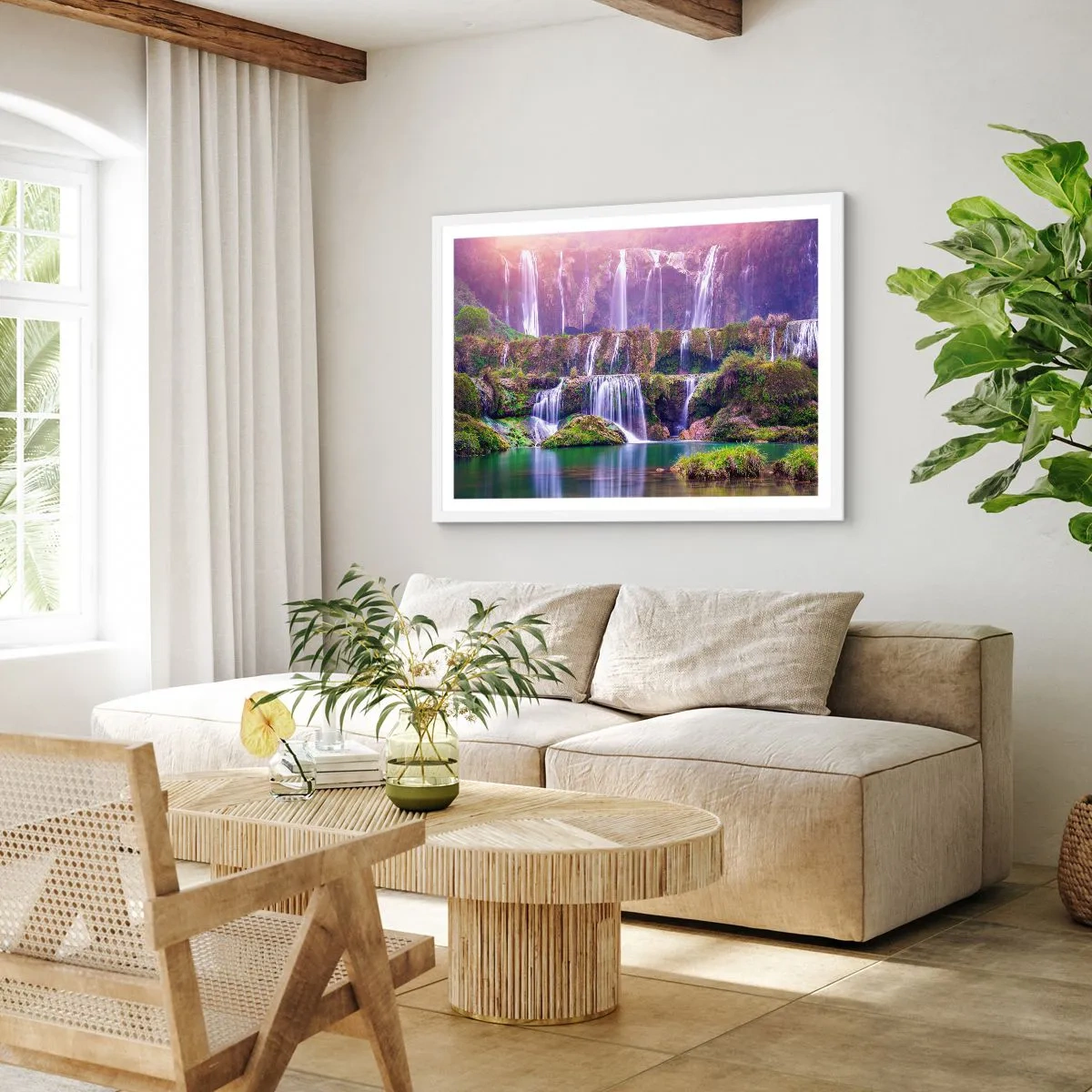 Plakat i hvid ramme - Trappe til himlen - 40x30 cm