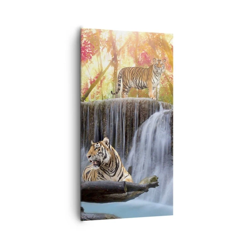 Lærredstryk - Billede på lærred - Surrealistisk landskab    - 65x120 cm