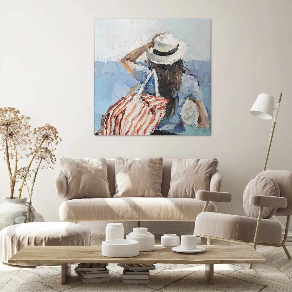 Lærredstryk - Billede på lærred - Velkommen på ferie - 40x40 cm