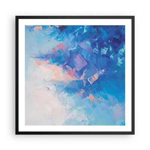 Plakat i sort ramme - Vinter abstraktion - 60x60 cm