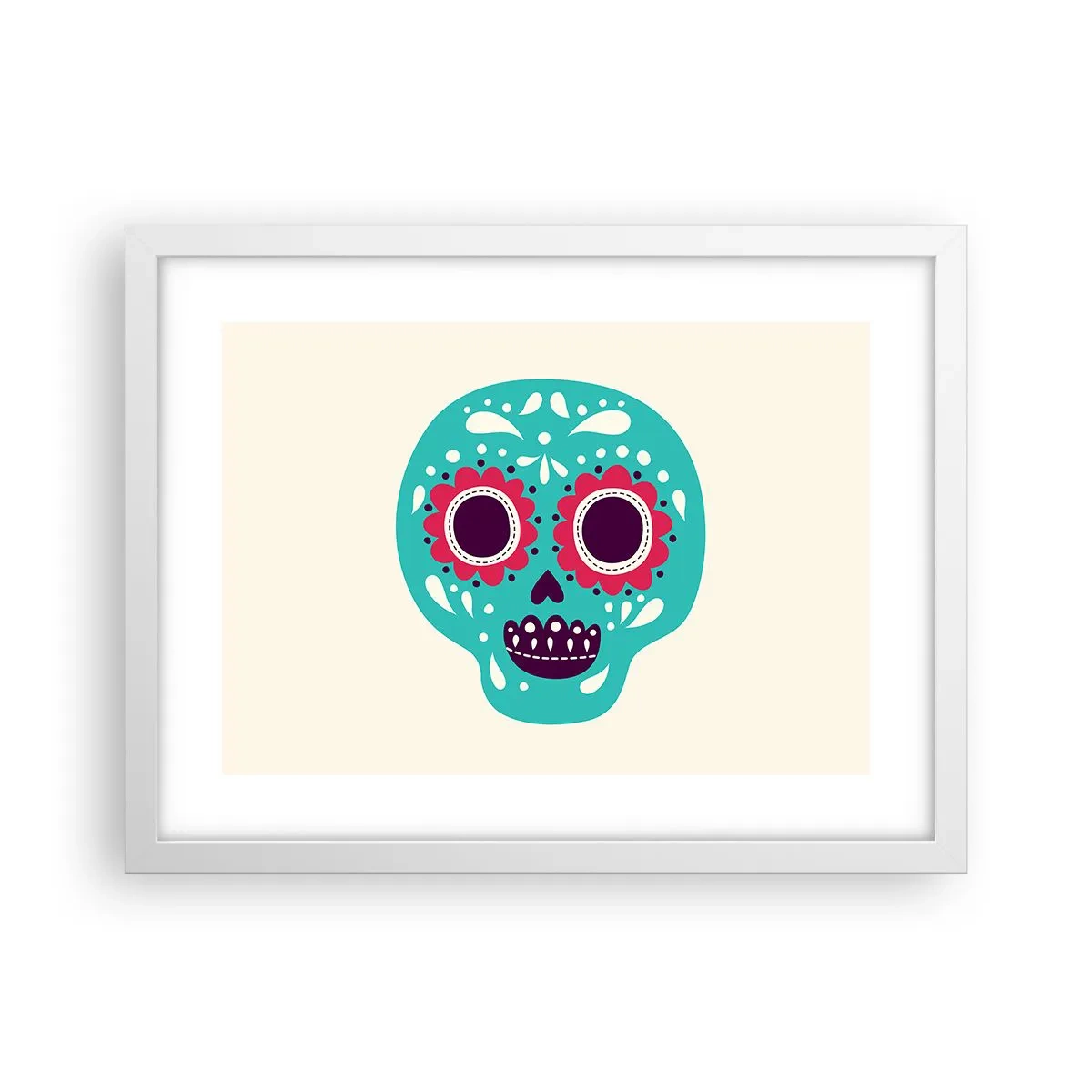 Plakat i hvid ramme - Livet - sjovt indtil døden - 40x30 cm