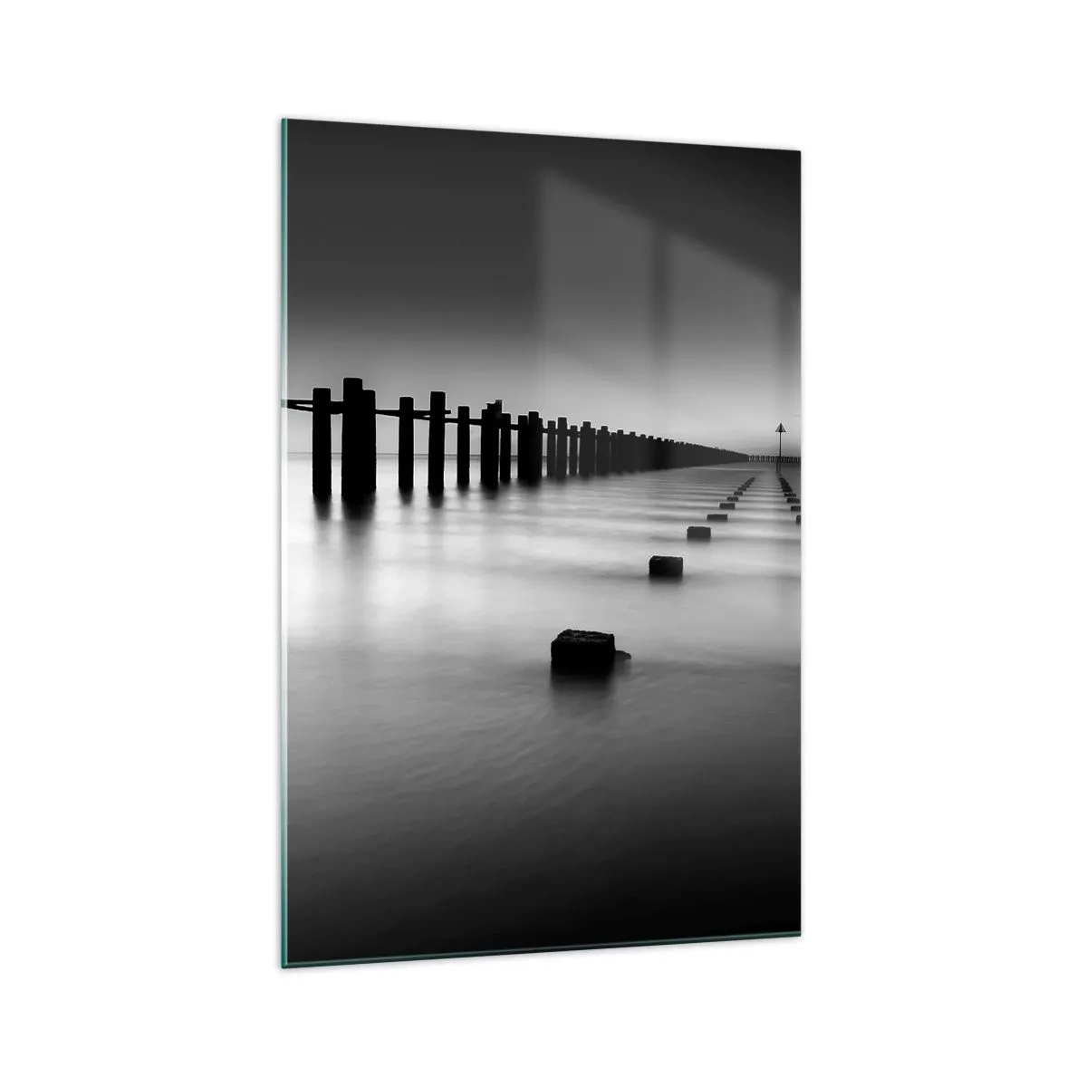 Billede på glas - Grå dales i tågen - 70x100 cm