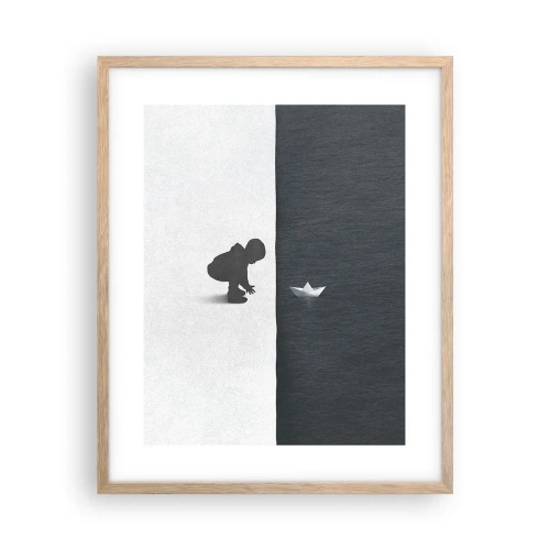 Plakat i ramme af lyst egetræ - Stor ekspedition - 40x50 cm