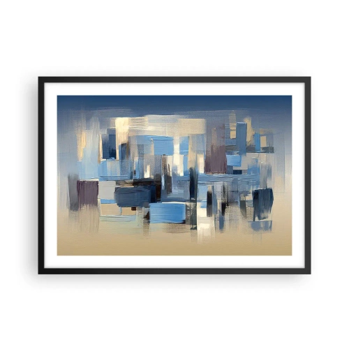 Plakat i sort ramme - Blå konstruktion - 70x50 cm