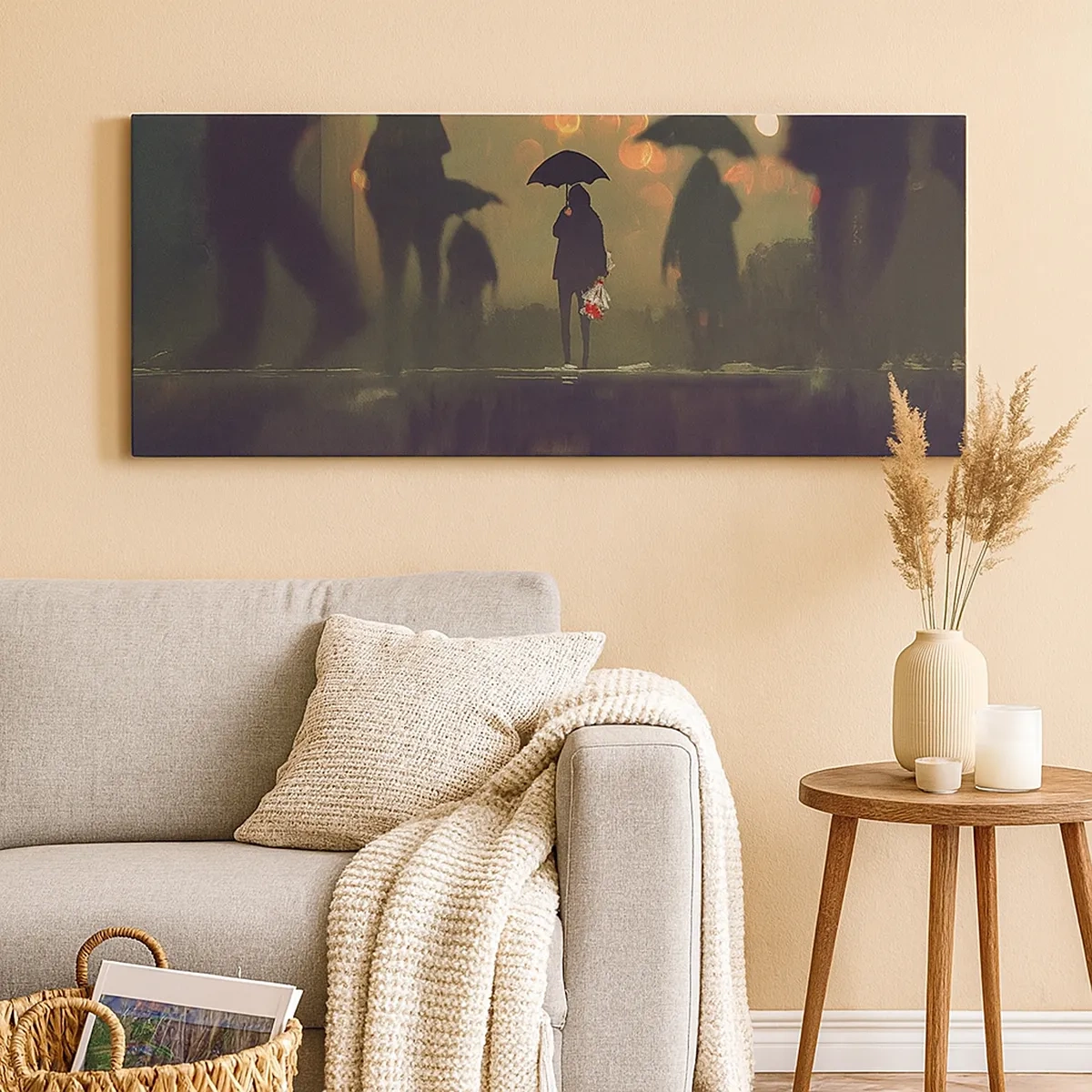 Lærredstryk - Billede på lærred - Set fra en regndråbes perspektiv - 30x30 cm