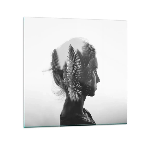 Billede på glas - Dame af fyrreskoven - 50x50 cm