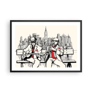 Plakat i sort ramme - New York improvisation - 70x50 cm