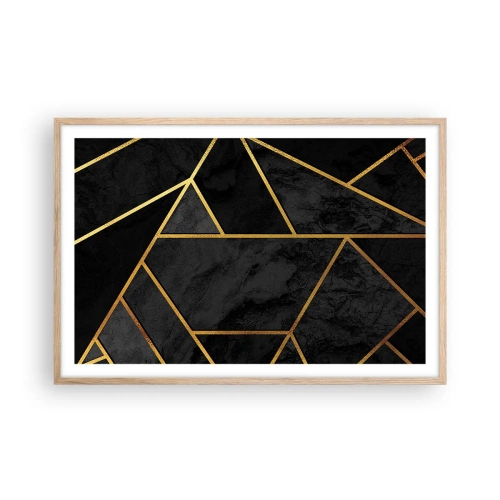 Plakat i ramme af lyst egetræ - Mørke og lys - 91x61 cm