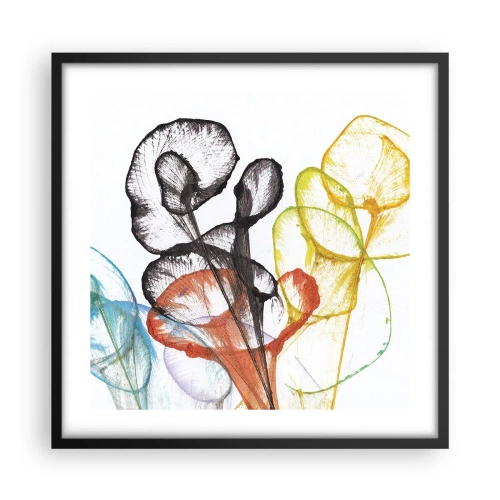 Plakat i sort ramme - Blomster med sjæl - 50x50 cm